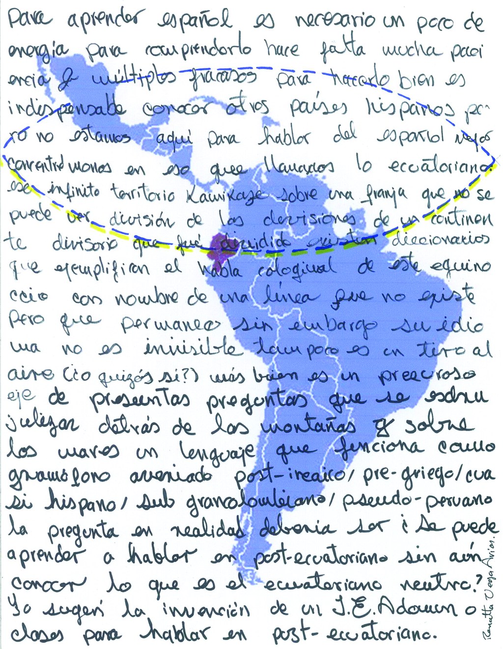 Yo sugerí la invención de un J.E. Adoum o clases para hablar en post-ecuatoriano